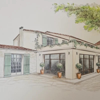 Accueil croquis architecte interieur aigues mortes agrandissemnt villa exterieur