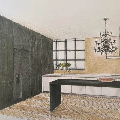 Accueil croquis architecte interieur aigues mortes cuisine ilot central