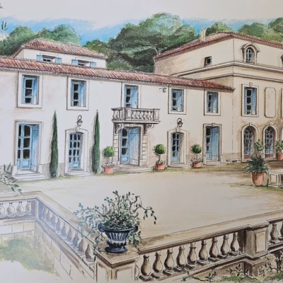 Accueil croquis architecte interieur aigues mortes exterieur terrasse ferronnerie