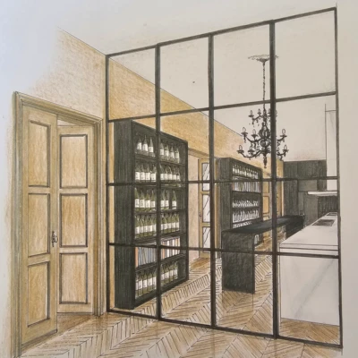 Accueil croquis architecte interieur aigues mortes optimisation rangement placard