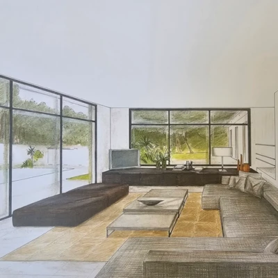 Accueil croquis architecte interieur aigues mortes salon agrandissement