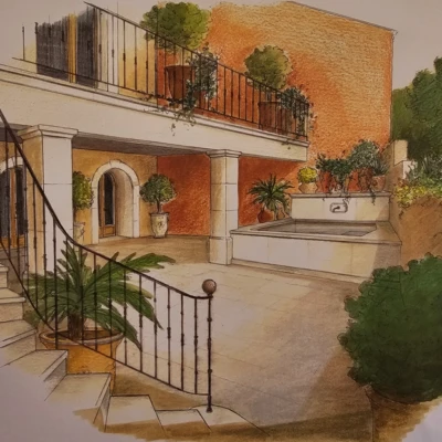 Accueil croquis architecte interieur nimes exterieur optimisation jardin